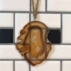 Vintage gold agate necklace